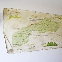 Gemalte Karte des Vilstals