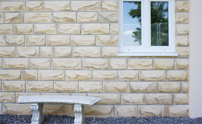 Fassadenbemalung, Motiv: Stein-Imitation Natursteinverkleidung