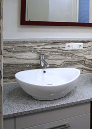 Marmormalerei in Arabescato Marmorbad