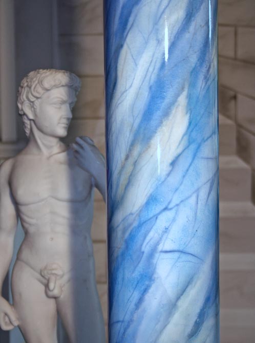 Marmorsäule, blauer Marmor Azul Macaubas