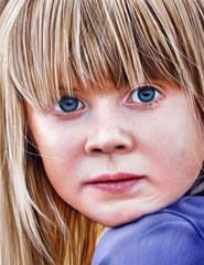 Realistisches Portrait Blondes Mädchen